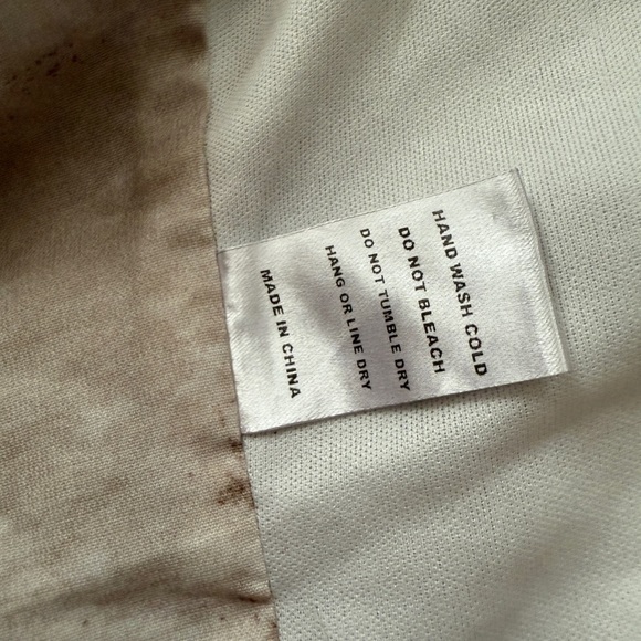 White and Brown Tie Front Blouse with Flutter Sleeves - Picture 9 of 9